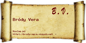 Bródy Vera névjegykártya